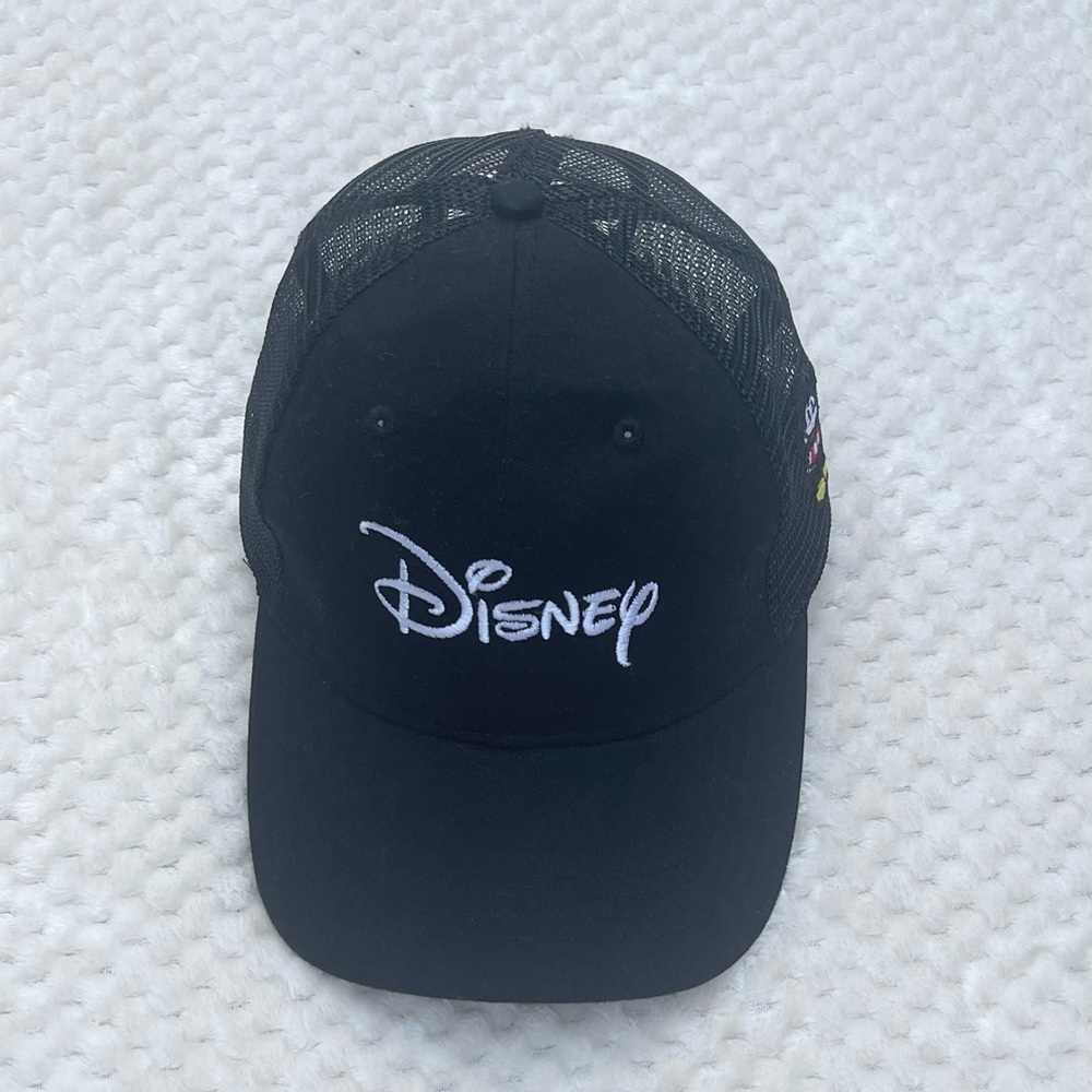 Disney Black Mesh Baseball Cap with White Logo